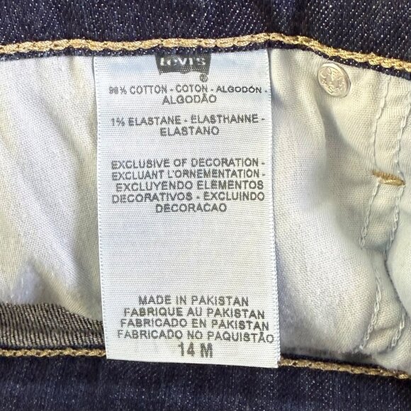 Levis 529 Jeans Womens 14 Curvy Boot Cut Mid Rise Dark Wash 33x33 Stretch Denim - Picture 8 of 13